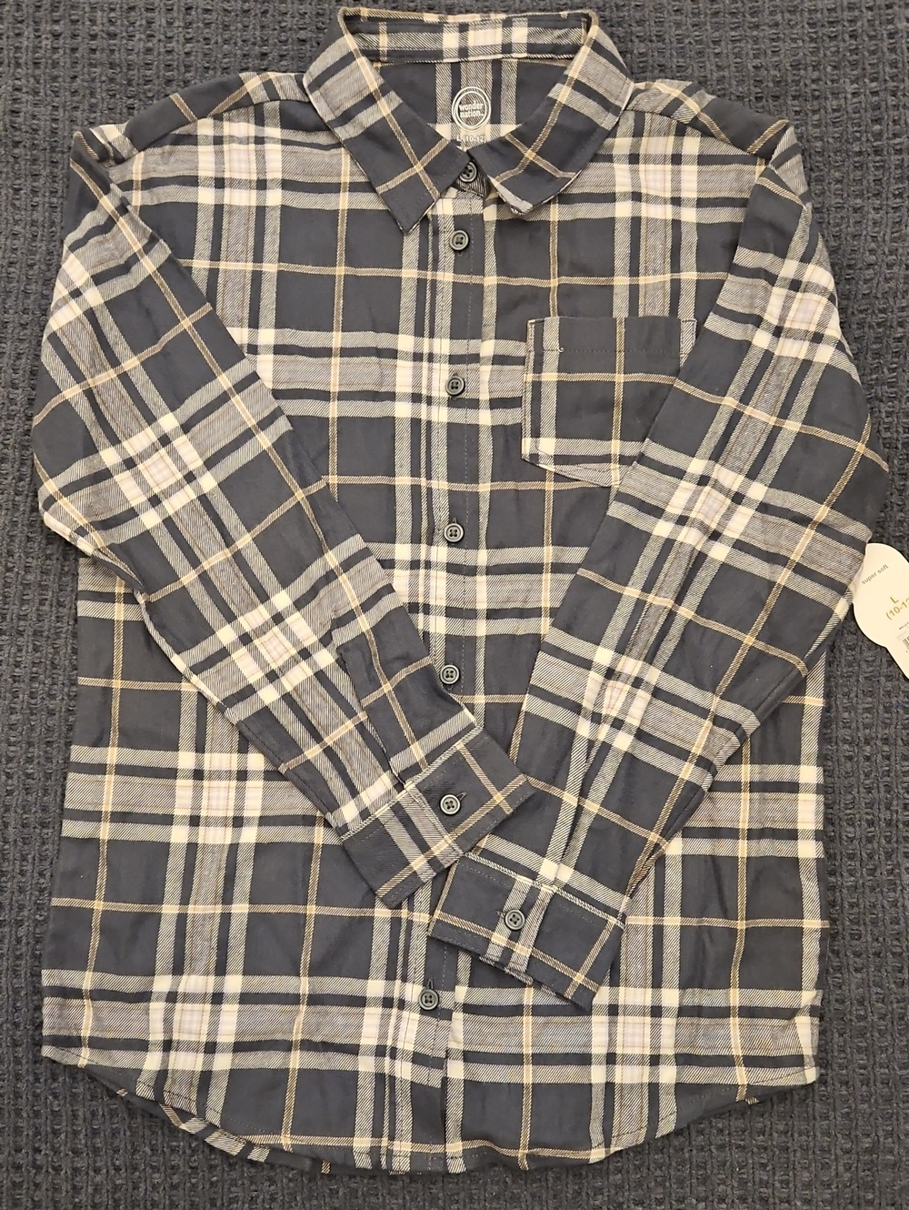 Kids Gray & Cream Plaid Button-Up Shirt